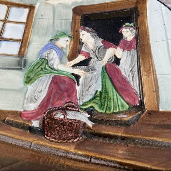 Antique Art Deco 1930s handpainted Majolica plate ‘Cries of London’ - Picture 2 of 7